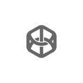 Linked wires hexagonal design symbol logo vector