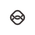 Linked wires square geometry logo vector