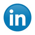 Linkedin social media icon button Royalty Free Stock Photo