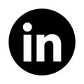 Linkedin social media icon button Royalty Free Stock Photo