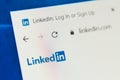 Linkedin.com Web Site. Selective focus. Royalty Free Stock Photo