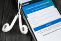Linkedin homepage on Apple iPhone X screen close-up. Linkedin app icon. linkedin.com. Social media app. Social network