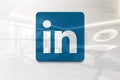 Linkedin icon 2 on iphone realistic texture