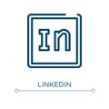 Linkedin icon. Linear vector illustration. Outline linkedin icon vector. Thin line symbol for use on web and mobile apps, logo,