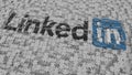 LINKEDIN logo composing with puzzle pieces, editorial 3D rendering