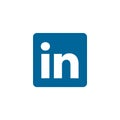 Linkedin logo editorial illustrative on white background