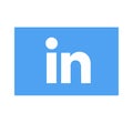 Linkedin logo sign on white background. Linkedin is a business social networking service . Kharkiv, Ukraine - June 15, 2020