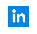 Linkedin logo sign on white background. Linkedin is a business social networking service. Kharkiv, Ukraine - May 26, 2020