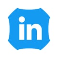 Linkedin logo sign on white background. Linkedin is a business social networking service . Kharkiv, Ukraine - October, 2020