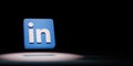 Linkedin Logo Spotlighted on Black Background