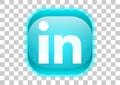 linkedin messenger button Royalty Free Stock Photo