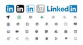 LinkedIn Set of Mobile App interface icons and logos