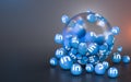 Linkedin sign abstract glass bubble iconic background for social banner poster template