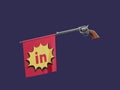 LinkedIn Social Media Toy Pistol Revolver Gun Bang Fun Scam Joke Danger 3D Illustration