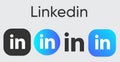 Linkedin vector icon illustration. Linkedin vector logo.