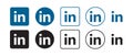 LinkedIn vector logo icon set. Vector illustration