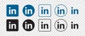 LinkedIn vector logo icon set. Vector illustration