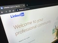 LinkedIn web page on computer screen Royalty Free Stock Photo