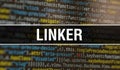 Linker with Abstract Technology Binary code Background.Digital binary data and Secure Data Concept. Software / Web Developer