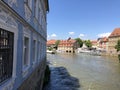 The Linker regnitzarm river in Bamberg Royalty Free Stock Photo