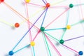 Linking entities, Blockchain, social media, Communications Network, The connection between the two networks. Network simulation on Royalty Free Stock Photo