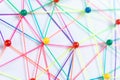 Linking entities, Blockchain, social media, Communications Network, The connection between the two networks. Network simulation on Royalty Free Stock Photo