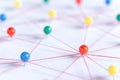 Linking entities, Blockchain, social media, Communications Network, The connection between the two networks. Network simulation on Royalty Free Stock Photo