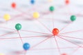 Linking entities, Blockchain, social media, Communications Network, The connection between the two networks. Network simulation on Royalty Free Stock Photo