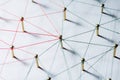 Linking entities. Network, networking, social media, connectivity, internet communication abstract. Web of thin thread Royalty Free Stock Photo