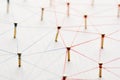 Linking entities. Network, networking, social media, internet communication abstract. A small network connected to a