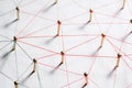 Linking entities. Network, networking, social media, internet communication abstract. A small network connected to a