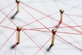 Linking entities. Network, networking, social media, internet communication abstract. A small connected to larger . Web Royalty Free Stock Photo