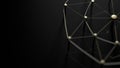 Linking entities. Network, networking, social media, internet communication abstract. Web of gold wires on black ground.