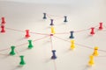 Linking entities. Monotone. Networking, social media, SNS, internet communication abstract. Small network connected to a larger ne