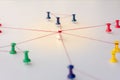 Linking entities. Networking, social media, internet communication abstract. Small network connected to a larger network Royalty Free Stock Photo