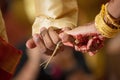 Linking pinky fingers at a Ceylonese Hindu wedding Royalty Free Stock Photo