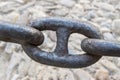 Links in a big old rusty chain Royalty Free Stock Photo