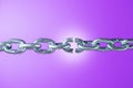 Links in a chain break apart to symbolize the ending of a relationship or business. Royalty Free Stock Photo