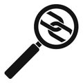 Links magnifier icon, simple style Royalty Free Stock Photo