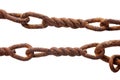 Links old rusty chain on white Royalty Free Stock Photo