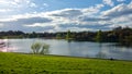 Linlithgow Loch at Linlithgow Palace on a sunny day. Royalty Free Stock Photo