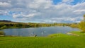 Linlithgow Loch at Linlithgow Palace on a sunny day. Royalty Free Stock Photo