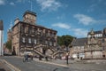 People have a rest on a city square during lockdown