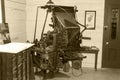 Linotype Machine from 1930 in sepia