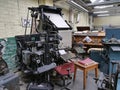 Linotype typesetting machine in museum