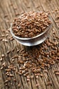 Linseed in bowl Royalty Free Stock Photo