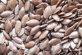 Linseeds. Flax seeds texture background. Macro shot. Flax seed heap pattern. Linseed pile closeup Royalty Free Stock Photo