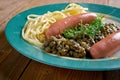 Linsen mit Spatzle Swabian dish