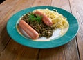 Linsen mit Spatzle Swabian dish