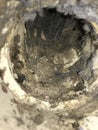 Dirty lint build up in dryer vent pipe